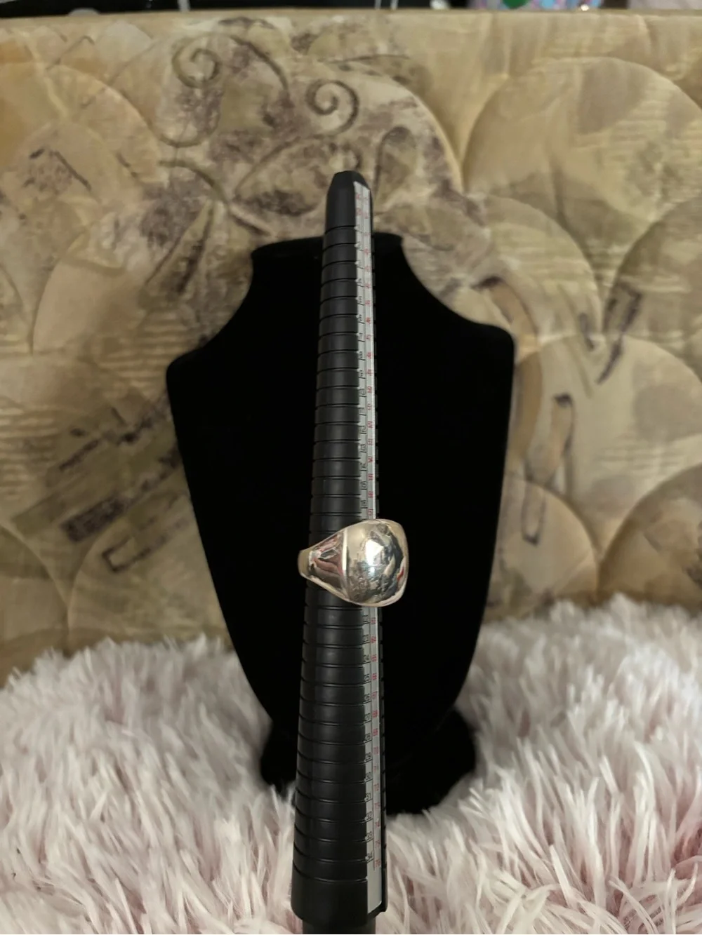 925 Sterling Silver Thailand Vintage Modernist Dome Statement Ring - Size 9